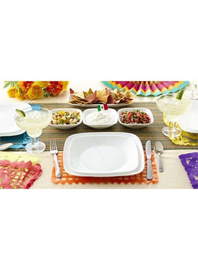 Corelle طقم أدوات المائدة من كوريل فيتريل زجاج أبيض نقي - 18 قطعة - Image 4